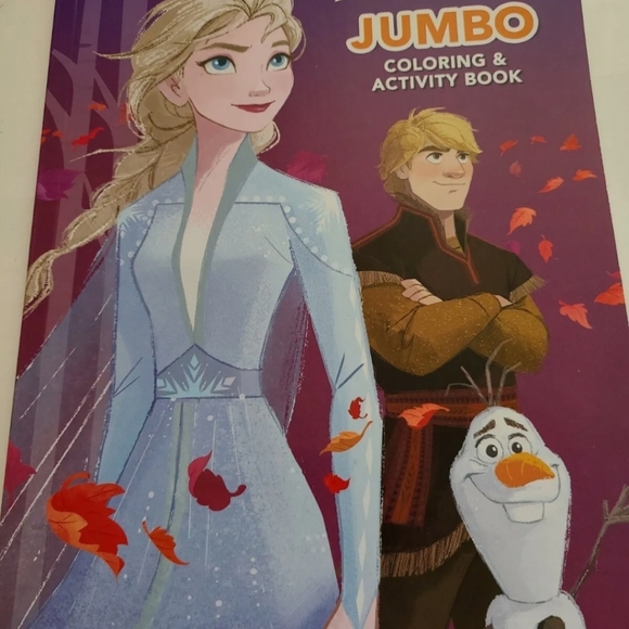 Disneys Frozen II Jumbo Coloring Books Lot of 2 with One Pack of Crayons - Picture 3 of 7